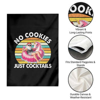 Santa Christmas In July Garden Flag No Cookies Just Cocktails Flamingo Summer Beach Hawaii - Wonder Print Shop