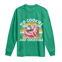 Santa Christmas In July Long Sleeve Shirt No Cookies Just Cocktails Flamingo Summer Beach Hawaii - Wonder Print Shop