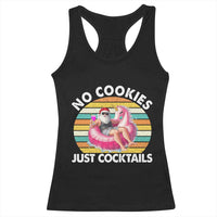Santa Christmas In July Racerback Tank Top No Cookies Just Cocktails Flamingo Summer Beach Hawaii - Wonder Print Shop