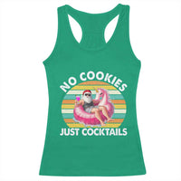 Santa Christmas In July Racerback Tank Top No Cookies Just Cocktails Flamingo Summer Beach Hawaii - Wonder Print Shop