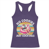 Santa Christmas In July Racerback Tank Top No Cookies Just Cocktails Flamingo Summer Beach Hawaii - Wonder Print Shop
