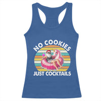 Santa Christmas In July Racerback Tank Top No Cookies Just Cocktails Flamingo Summer Beach Hawaii - Wonder Print Shop