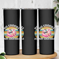 Santa Christmas In July Skinny Tumbler No Cookies Just Cocktails Flamingo Summer Beach Hawaii - Wonder Print Shop