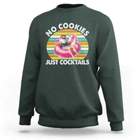 Santa Christmas In July Sweatshirt No Cookies Just Cocktails Flamingo Summer Beach Hawaii - Wonder Print Shop