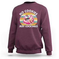 Santa Christmas In July Sweatshirt No Cookies Just Cocktails Flamingo Summer Beach Hawaii - Wonder Print Shop