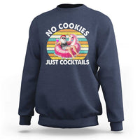 Santa Christmas In July Sweatshirt No Cookies Just Cocktails Flamingo Summer Beach Hawaii - Wonder Print Shop
