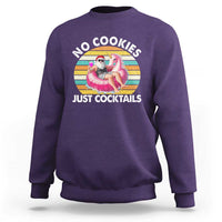 Santa Christmas In July Sweatshirt No Cookies Just Cocktails Flamingo Summer Beach Hawaii - Wonder Print Shop
