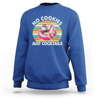 Santa Christmas In July Sweatshirt No Cookies Just Cocktails Flamingo Summer Beach Hawaii - Wonder Print Shop