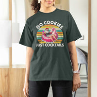 Santa Christmas In July T Shirt For Women No Cookies Just Cocktails Flamingo Summer Beach Hawaii - Wonder Print Shop