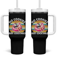 Santa Christmas In July Tumbler With Handle No Cookies Just Cocktails Flamingo Summer Beach Hawaii - Wonder Print Shop