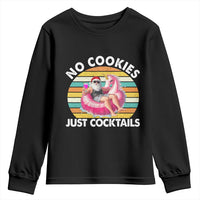 Santa Christmas In July Youth Sweatshirt No Cookies Just Cocktails Flamingo Summer Beach Hawaii - Wonder Print Shop
