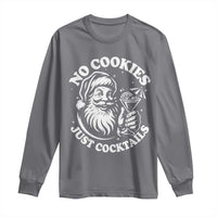 Funny Santa Christmas In July Long Sleeve Shirt No Cookies Just Cocktails Summer Xmas - Wonder Print Shop