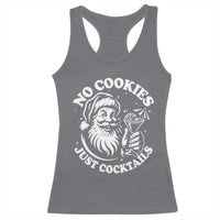 Funny Santa Christmas In July Racerback Tank Top No Cookies Just Cocktails Summer Xmas - Wonder Print Shop