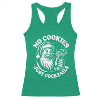 Funny Santa Christmas In July Racerback Tank Top No Cookies Just Cocktails Summer Xmas - Wonder Print Shop