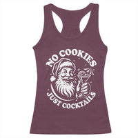 Funny Santa Christmas In July Racerback Tank Top No Cookies Just Cocktails Summer Xmas - Wonder Print Shop