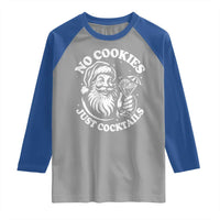 Funny Santa Christmas In July Raglan Shirt No Cookies Just Cocktails Summer Xmas - Wonder Print Shop