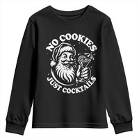 Funny Santa Christmas In July Youth Sweatshirt No Cookies Just Cocktails Summer Xmas - Wonder Print Shop