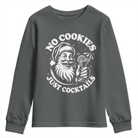 Funny Santa Christmas In July Youth Sweatshirt No Cookies Just Cocktails Summer Xmas - Wonder Print Shop