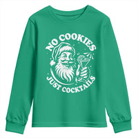 Funny Santa Christmas In July Youth Sweatshirt No Cookies Just Cocktails Summer Xmas - Wonder Print Shop