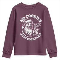 Funny Santa Christmas In July Youth Sweatshirt No Cookies Just Cocktails Summer Xmas - Wonder Print Shop