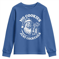 Funny Santa Christmas In July Youth Sweatshirt No Cookies Just Cocktails Summer Xmas - Wonder Print Shop