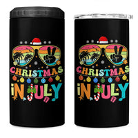 Sunglasses Beach Christmas in July 4 in 1 Can Cooler Tumbler Santa Summer Xmas - Wonder Print Shop