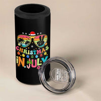 Sunglasses Beach Christmas in July 4 in 1 Can Cooler Tumbler Santa Summer Xmas - Wonder Print Shop