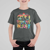 Sunglasses Beach Christmas in July T Shirt For Kid Santa Summer Xmas - Wonder Print Shop