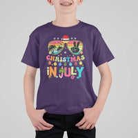 Sunglasses Beach Christmas in July T Shirt For Kid Santa Summer Xmas - Wonder Print Shop