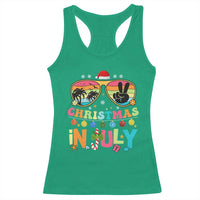 Sunglasses Beach Christmas in July Racerback Tank Top Santa Summer Xmas - Wonder Print Shop