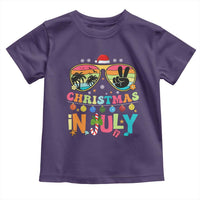 Sunglasses Beach Christmas in July Toddler T Shirt Santa Summer Xmas - Wonder Print Shop