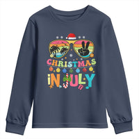 Sunglasses Beach Christmas in July Youth Sweatshirt Santa Summer Xmas - Wonder Print Shop