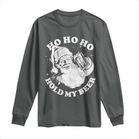 Santa Ho Ho Hold My Beer Long Sleeve Shirt Funny Christmas In July Summer Xmas - Wonder Print Shop