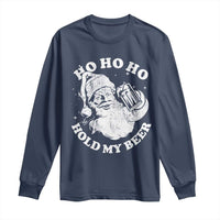 Santa Ho Ho Hold My Beer Long Sleeve Shirt Funny Christmas In July Summer Xmas - Wonder Print Shop