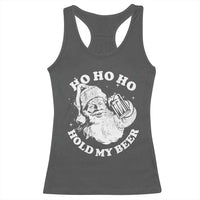Santa Ho Ho Hold My Beer Racerback Tank Top Funny Christmas In July Summer Xmas - Wonder Print Shop
