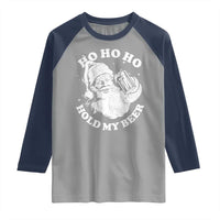 Santa Ho Ho Hold My Beer Raglan Shirt Funny Christmas In July Summer Xmas - Wonder Print Shop