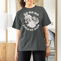 Santa Ho Ho Hold My Beer T Shirt For Women Funny Christmas In July Summer Xmas - Wonder Print Shop