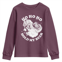 Santa Ho Ho Hold My Beer Youth Sweatshirt Funny Christmas In July Summer Xmas - Wonder Print Shop