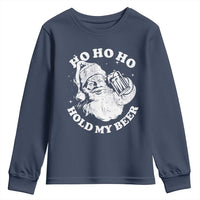 Santa Ho Ho Hold My Beer Youth Sweatshirt Funny Christmas In July Summer Xmas - Wonder Print Shop