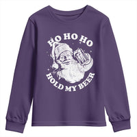 Santa Ho Ho Hold My Beer Youth Sweatshirt Funny Christmas In July Summer Xmas - Wonder Print Shop