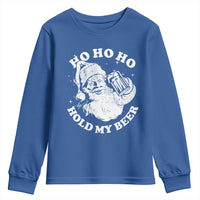 Santa Ho Ho Hold My Beer Youth Sweatshirt Funny Christmas In July Summer Xmas - Wonder Print Shop