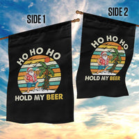 Christmas In July Santa Ho Ho Hold My Beer Garden Flag Summer Beach Hawaii Santa USA Flag - Wonder Print Shop