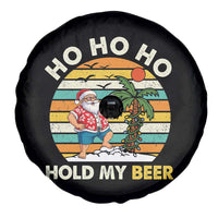 Christmas In July Santa Ho Ho Hold My Beer Spare Tire Cover Summer Beach Hawaii Santa USA Flag - Wonder Print Shop