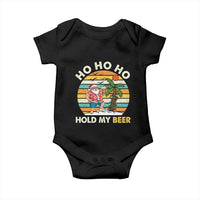 Christmas In July Santa Ho Ho Hold My Beer Baby Onesie Summer Beach Hawaii Santa USA Flag - Wonder Print Shop