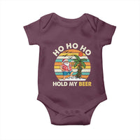 Christmas In July Santa Ho Ho Hold My Beer Baby Onesie Summer Beach Hawaii Santa USA Flag - Wonder Print Shop