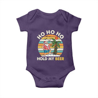 Christmas In July Santa Ho Ho Hold My Beer Baby Onesie Summer Beach Hawaii Santa USA Flag - Wonder Print Shop