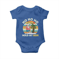 Christmas In July Santa Ho Ho Hold My Beer Baby Onesie Summer Beach Hawaii Santa USA Flag - Wonder Print Shop