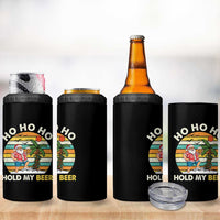 Christmas In July Santa Ho Ho Hold My Beer 4 in 1 Can Cooler Tumbler Summer Beach Hawaii Santa USA Flag - Wonder Print Shop