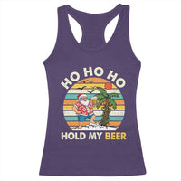 Christmas In July Santa Ho Ho Hold My Beer Racerback Tank Top Summer Beach Hawaii Santa USA Flag - Wonder Print Shop