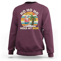 Christmas In July Santa Ho Ho Hold My Beer Sweatshirt Summer Beach Hawaii Santa USA Flag - Wonder Print Shop